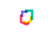 colorful shield logo vector icon