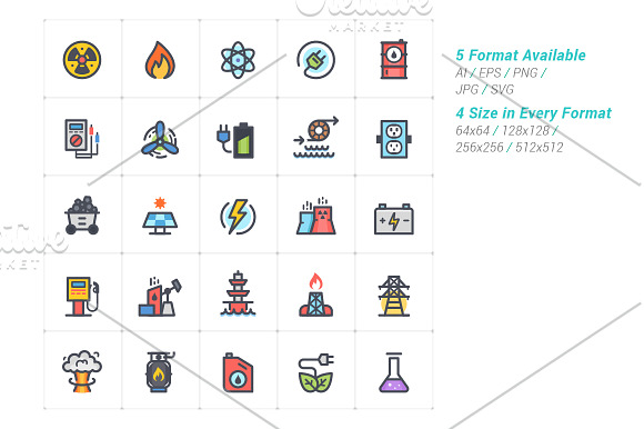 25 Energy & Power Color Icon in Icons - product preview 1