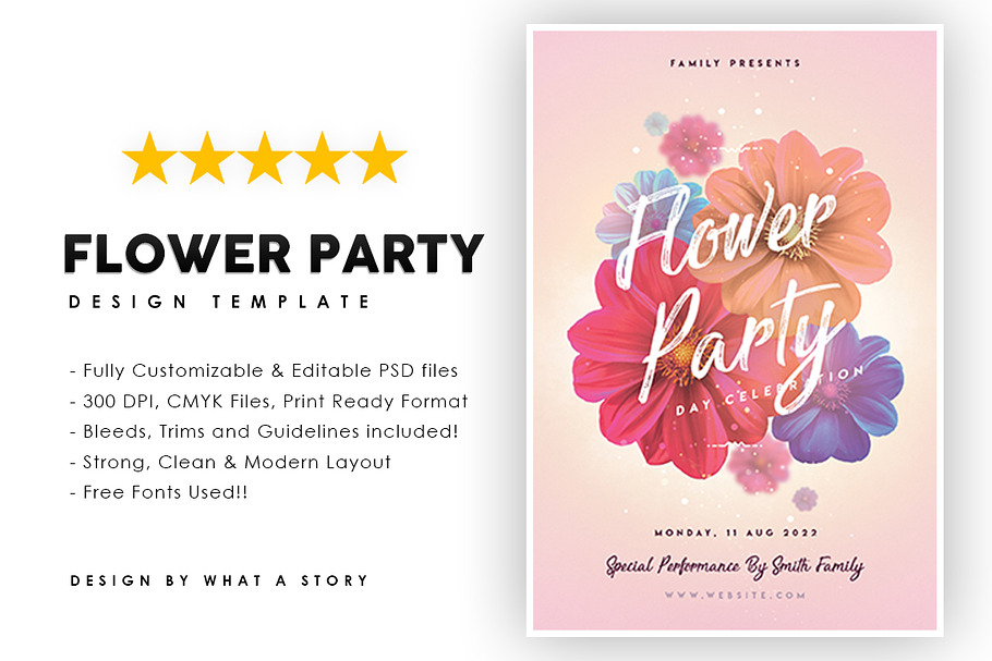 Flower Party in Flyer Templates - product preview 8
