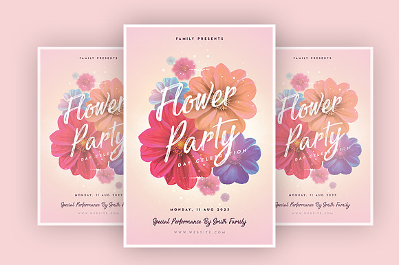 Flower Party in Flyer Templates - product preview 1