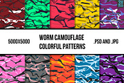 Worm Camouflage Colorful Pattern