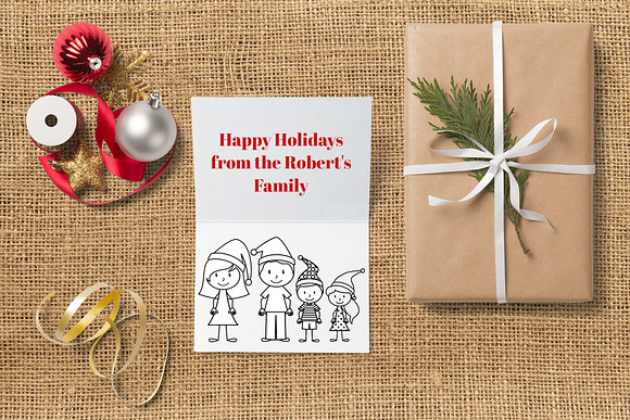 Christmas Stick Figure Clipart in Illustrations - product preview 3