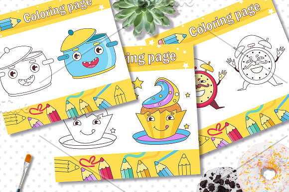 7 coloring pages for kids in Illustrations - product preview 2