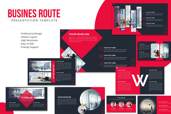 Business Route Powerpoint Template