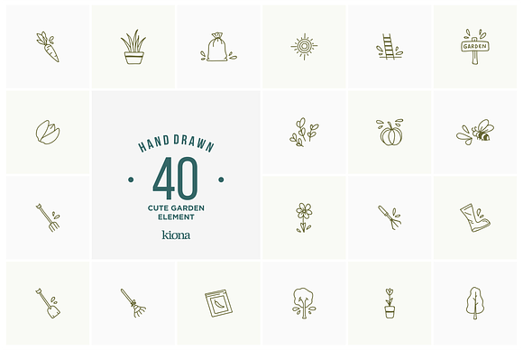 Garden Hand Drawn Element in Illustrations - product preview 1