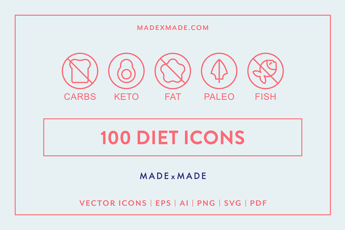 Line Icons – Diet in Safety Icons - product preview 8