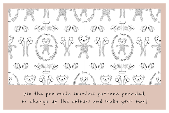 Sweet Little Fox Seamless Pattern in Patterns - product preview 4