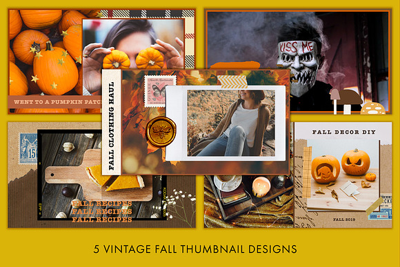 Vintage Fall Youtube Theme Pack in YouTube Templates - product preview 3