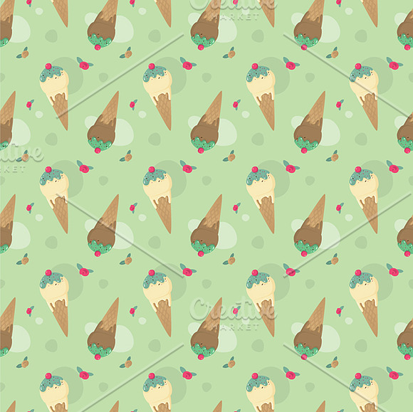 Ice Cream pattern vector set in Patterns - product preview 1