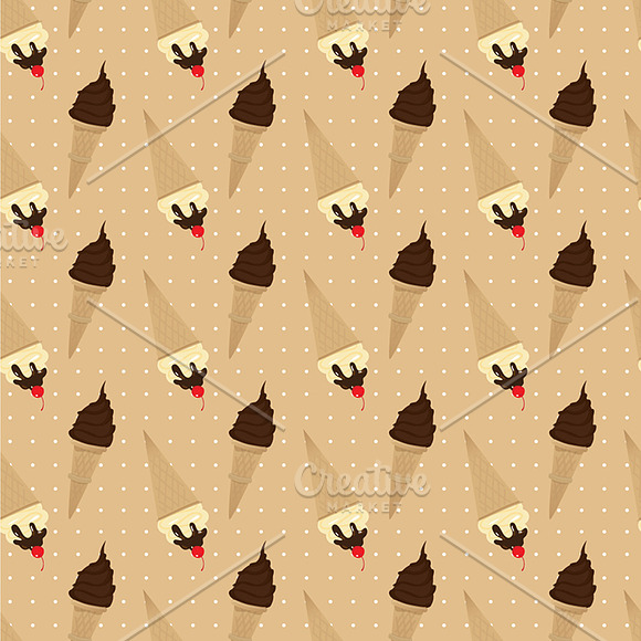 Ice Cream pattern vector set in Patterns - product preview 3