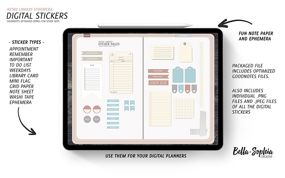 Library Digital Planner Stickers in Stationery Templates - product preview 2