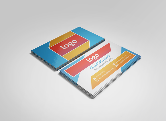 Blue and Red Business Card Template in Business Card Templates - product preview 1