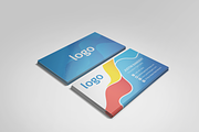 Blue and Red Business Card Template