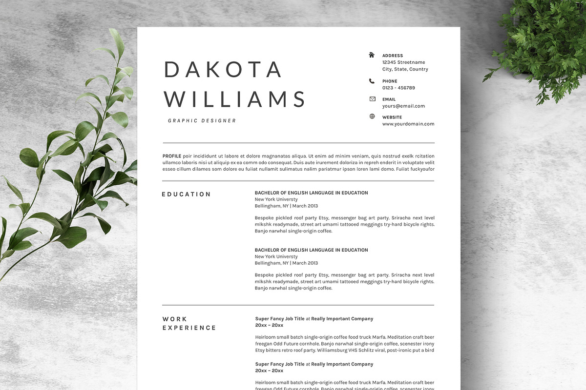 Clean ~ Resume Template Dakota in Resume Templates - product preview 8