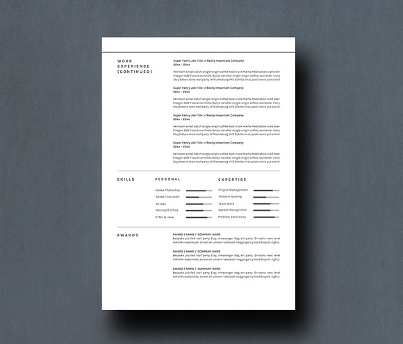 Clean ~ Resume Template Dakota in Resume Templates - product preview 3