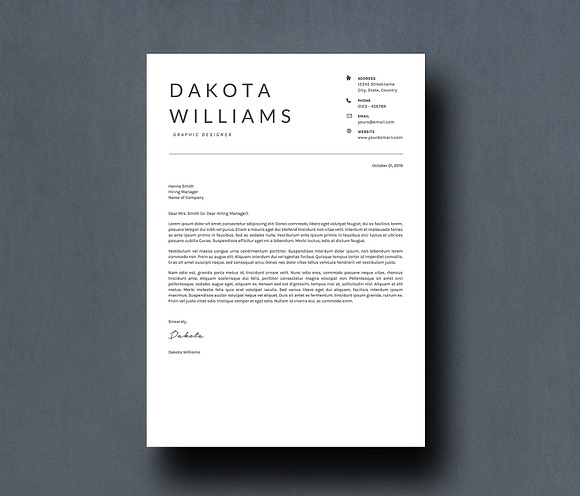 Clean ~ Resume Template Dakota in Resume Templates - product preview 5