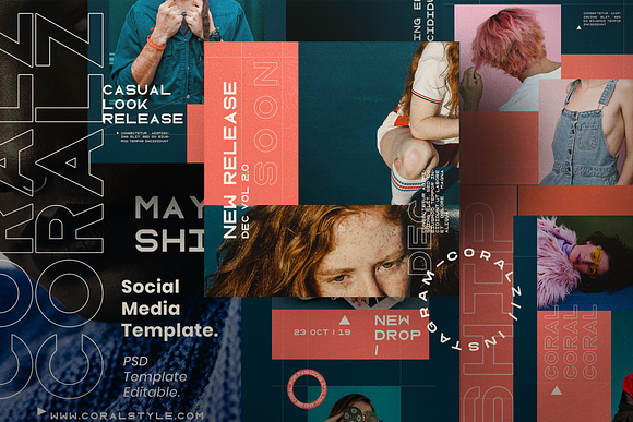 CORALZ - Social Media Template + Sto in Instagram Templates - product preview 4