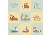Extractive industry icons