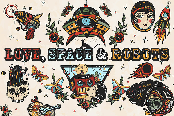 Love, Space + Robots tattoo