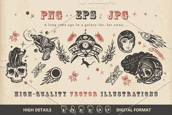 Love, Space + Robots tattoo in Graphics - product preview 6