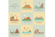 Power generation. Set icons