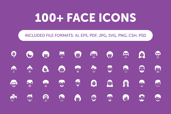 100+ Face Icons in Graphics - product preview 1