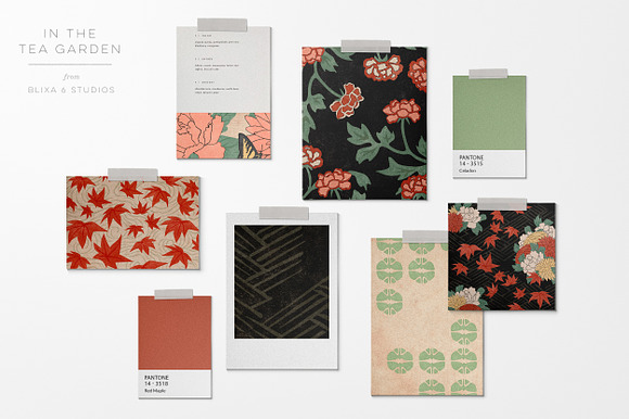 Vintage Japanese Flowers in Patterns - product preview 2