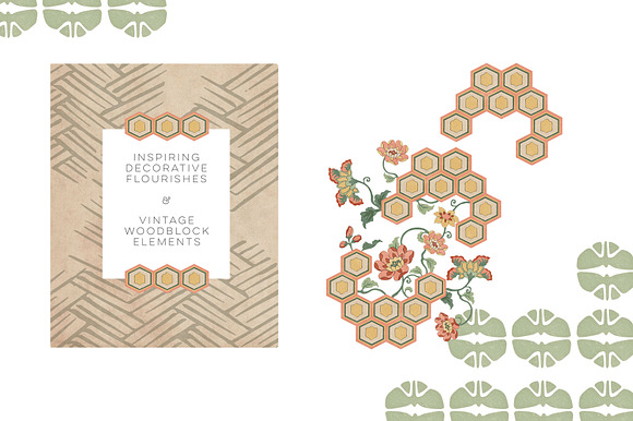 Vintage Japanese Flowers in Patterns - product preview 9