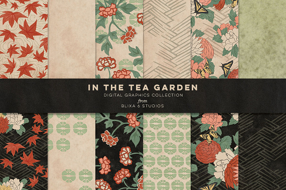 Vintage Japanese Flowers in Patterns - product preview 10