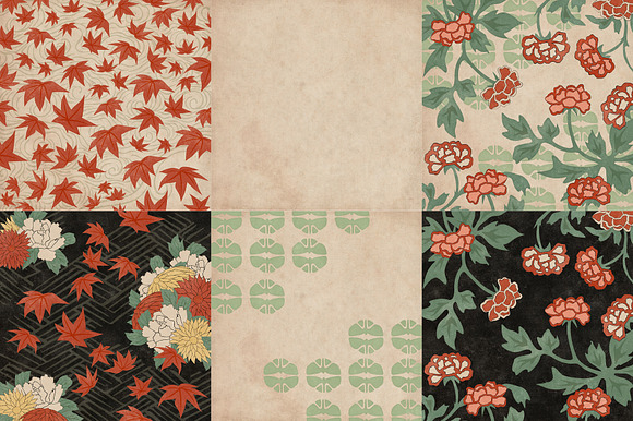 Vintage Japanese Flowers in Patterns - product preview 11