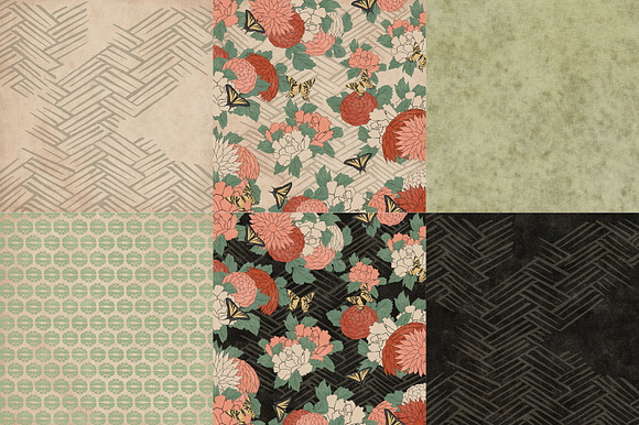 Vintage Japanese Flowers in Patterns - product preview 12