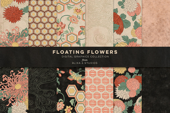 Vintage Japanese Flowers in Patterns - product preview 14