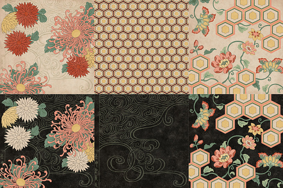 Vintage Japanese Flowers in Patterns - product preview 15