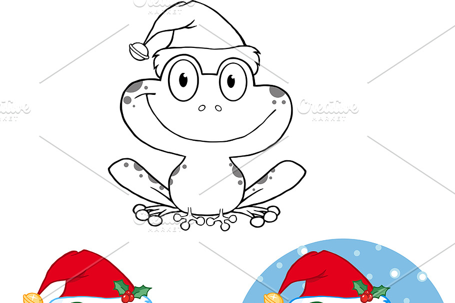 Smiling Christmas Frog Collection in Illustrations - product preview 8