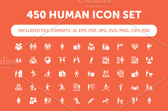 450 Human Icon Set in Graphics - product preview 4