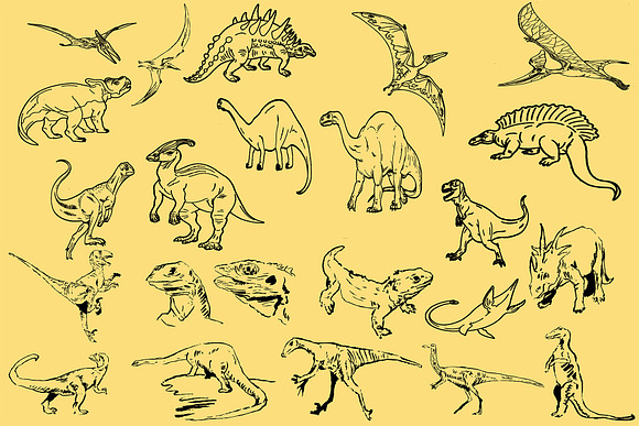 26 Dinosaur Shapes for Photoshop in Add-Ons - product preview 2