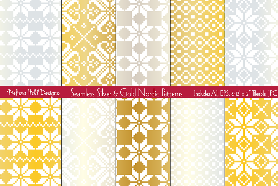 Silver & Gold Nordic Patterns