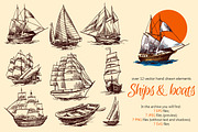 Ships & Boats Sketch Set