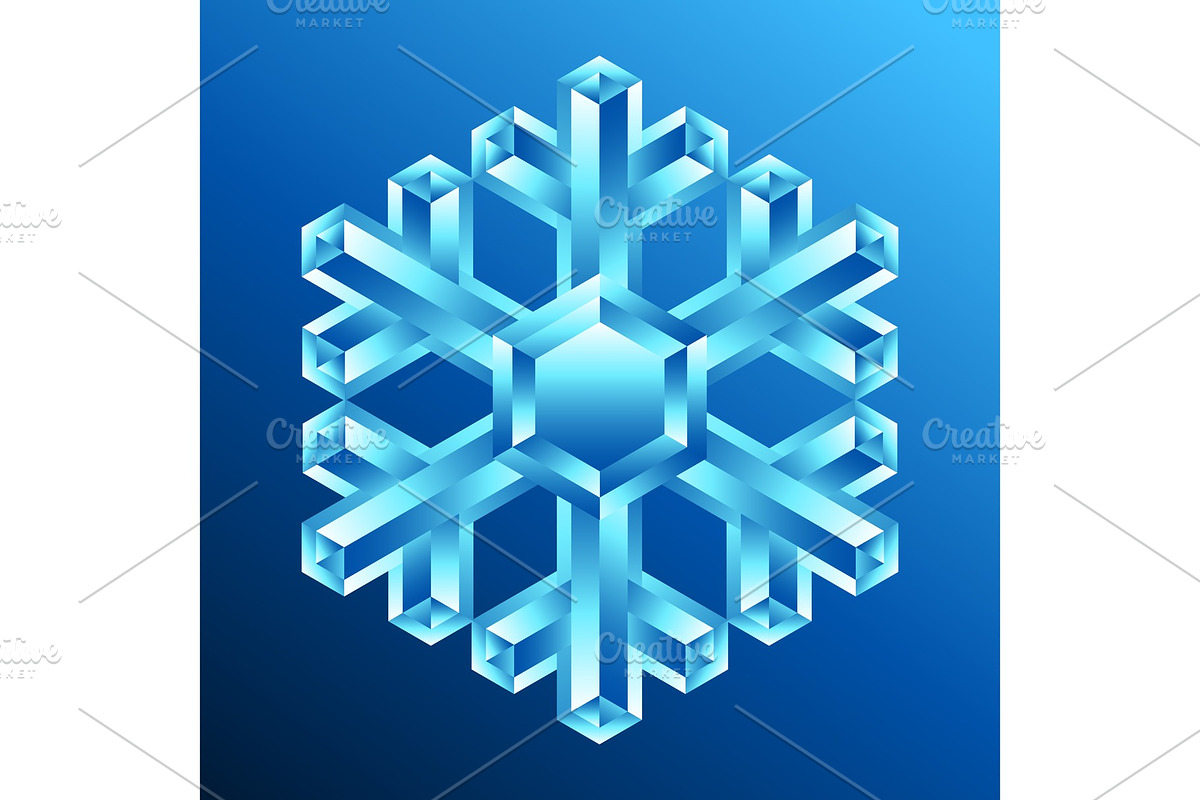 Illustration of crystal snowflake. in Illustrations - product preview 8
