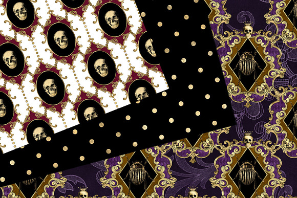 Ornate Halloween Digital Paper in Patterns - product preview 2
