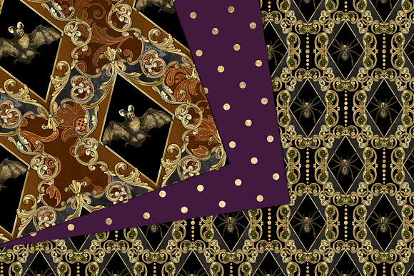 Ornate Halloween Digital Paper in Patterns - product preview 4