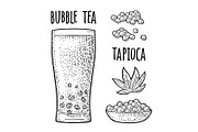 Bubble milk tea with tapioca pearl
