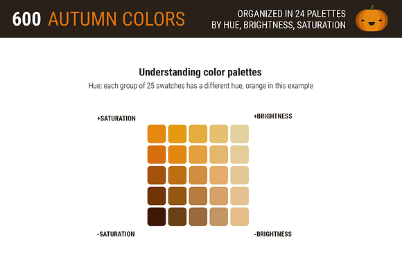 600 Autumn Halloween Color Swatches in Add-Ons - product preview 2