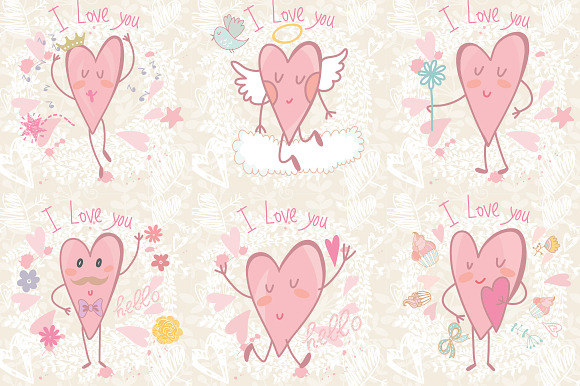 Funny hearts. in Illustrations - product preview 3