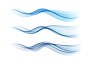 Set of blue abstract wave design