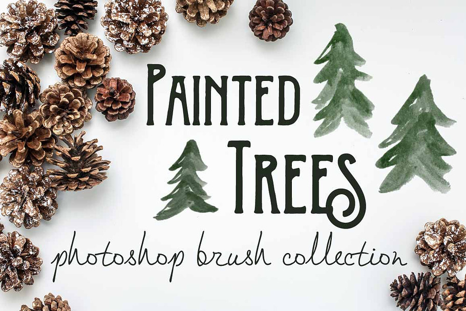 Painted Pine Trees - PS Brushes
