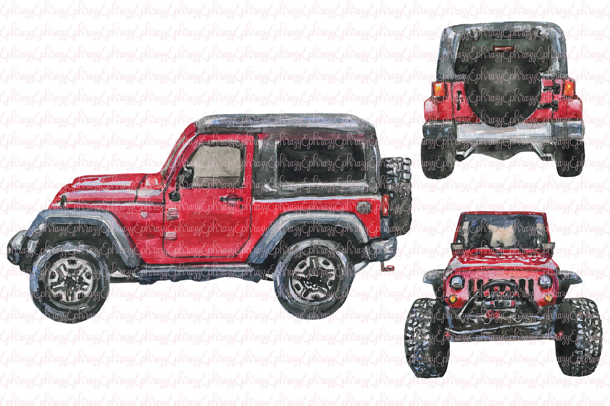 Monster truck. Christmas red in Illustrations - product preview 8