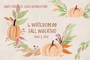 6 Watercolor Fall Wreaths