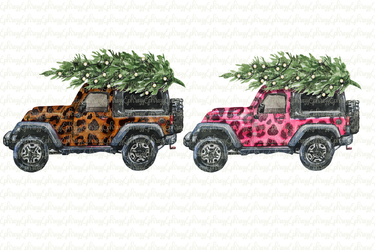 Monster truck leopard. Christmas in Illustrations - product preview 8