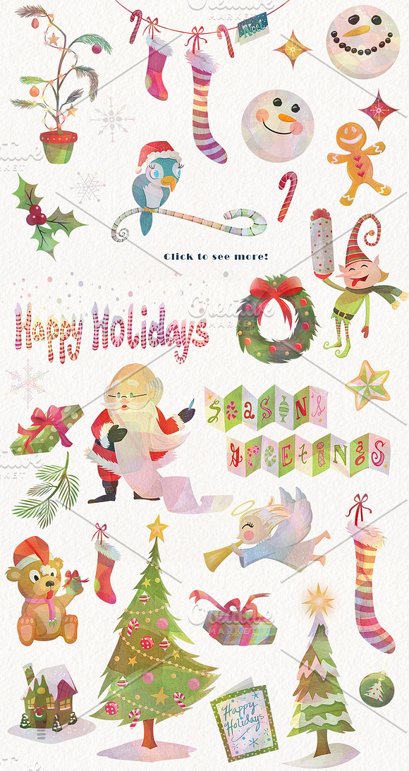 Season's Greetings Graphics Set in Illustrations - product preview 1